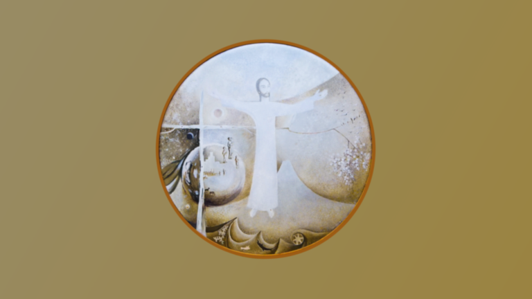 Painting at Akatsutsumi Church, Tokyo, Japan - Christ, Roi de l'univers (by F. Gilles Caron, pmé)